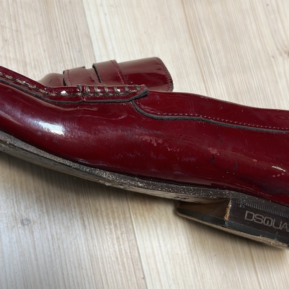 Dsquared Maroon Patent Leather Loafers - Picture 8 of 12